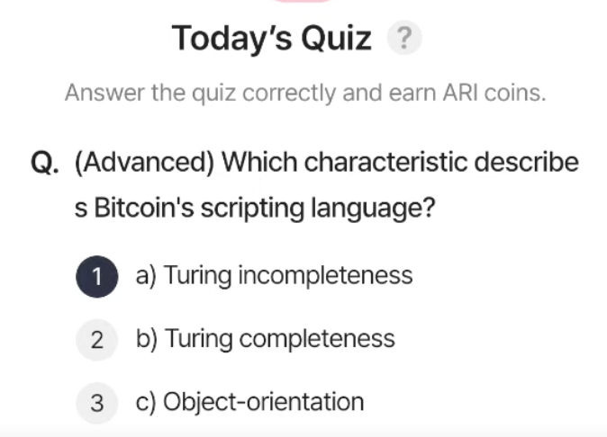 ARI Wallet Daily Quiz Answer 15 March 2025 (AriChain)